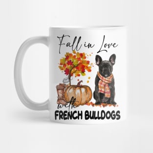 Fall In Love With Scarf Black French Bulldog Mug